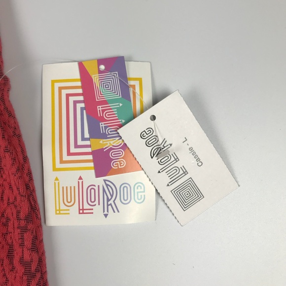 LULAROE Cassie skirt Textured red L - Picture 3 of 3